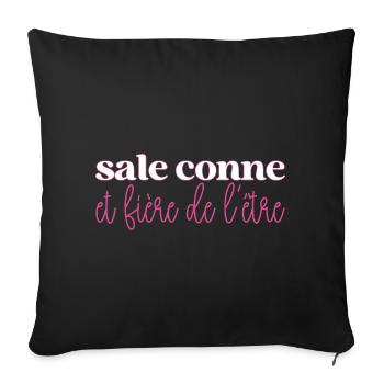 Sale Conne et Fière de l'être Cadeau Filles Copine - Housse de coussin décorative 45 x 45 cm - noir - Devant