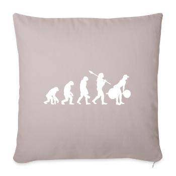 Évolution de l'haltérophilie - GIF d'une haltérophile féminine en salle de sport - Housse de coussin décorative 45 x 45 cm - taupe clair - Devant