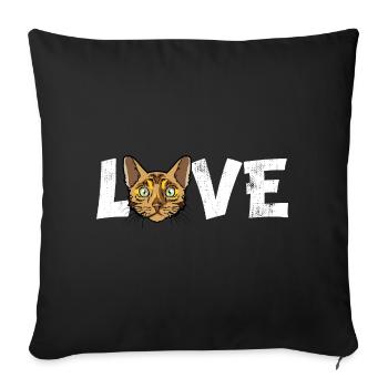 Bengal Cat Love Breed Portrait Feline Pet Lover Gi - Sofa pillowcase 17,3'' x 17,3'' (45 x 45 cm) - black - Front