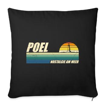 Baltic Sea POEL NOSTALGIA BY THE SEA Retro Funny - Sofa pillowcase 17,3'' x 17,3'' (45 x 45 cm) - black - Front