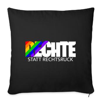 Les droits de l’homme au lieu d’un virage à droite – arc-en-ciel - Housse de coussin décorative 45 x 45 cm - noir - Devant