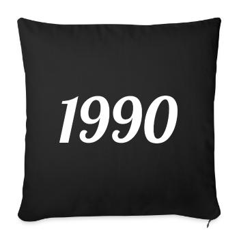 1990 Vintage 1990 Anniversaire Rétro 1990 Cadeau - Housse de coussin décorative 45 x 45 cm - noir - Devant
