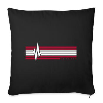 Heartbeat Austria ECG Austria Austrians - Sofa pillowcase 17,3'' x 17,3'' (45 x 45 cm) - black - Front