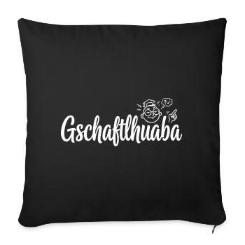 Gschaftlhuaba – Bavarois qui sait tout - Housse de coussin décorative 45 x 45 cm - noir - Devant