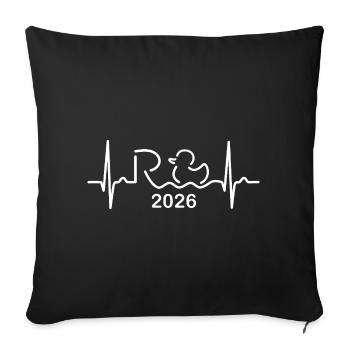Pension 2026 - Retraite - Pension ECG Pulse - Housse de coussin décorative 45 x 45 cm - noir - Devant