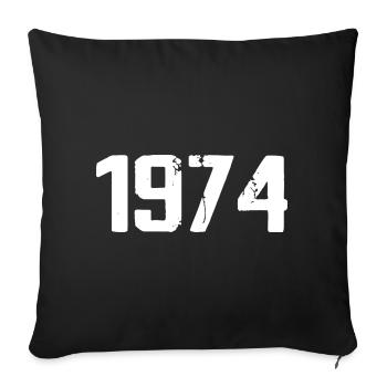 1974 - Awesome since 1974 - Sofa pillowcase 17,3'' x 17,3'' (45 x 45 cm) - black - Front