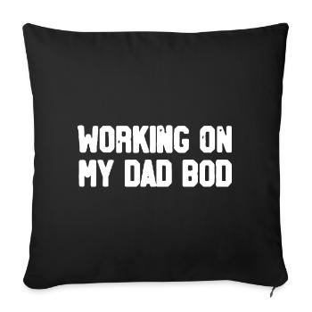 Travailler sur mon corps de papa - Fête des pères drôle à la salle de sport - Housse de coussin décorative 45 x 45 cm - noir - Devant