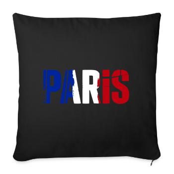 Paris Frankreich - Sofakissenbezug 45 x 45 cm - Schwarz - Vorne