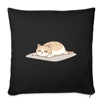 Lustige Katze für Frauen Männer und Cat Lover - Sofakissenbezug 45 x 45 cm - Schwarz - Vorne
