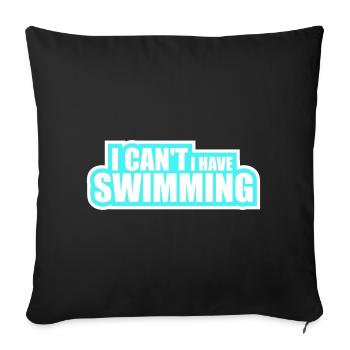 Je ne peux pas, j’ai une excuse de nageur drôle - Housse de coussin décorative 45 x 45 cm - noir - Devant