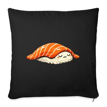 Sleeping Nigiri – Retro Japan Sushi Illustration - Sofa pillowcase 17,3'' x 17,3'' (45 x 45 cm) - black - Front