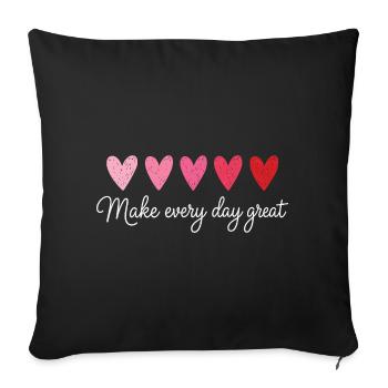 Make Every Day Great Hearts Teacher Shirt - Sofa pillowcase 17,3'' x 17,3'' (45 x 45 cm) - black - Front