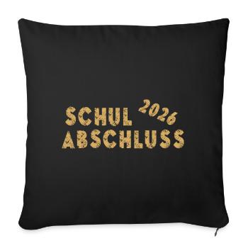 Schulabschluss 2026 - Sofakissenbezug 45 x 45 cm - Schwarz - Vorne