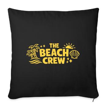 L’équipe de plage : Plage, palmiers et soleil - Housse de coussin décorative 45 x 45 cm - noir - Devant