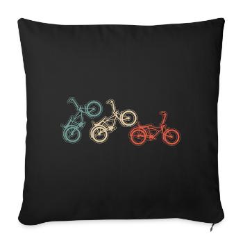 BMX Bike Moves Graphicé dans un style vintage - Housse de coussin décorative 45 x 45 cm - noir - Devant