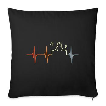 DJ Vintage Heartbeat - Sofa pillowcase 17,3'' x 17,3'' (45 x 45 cm) - black - Front