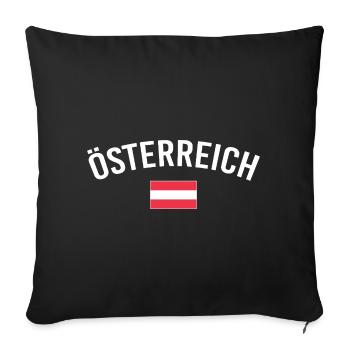 Autriche football autrichien  - Housse de coussin décorative 45 x 45 cm - noir - Devant