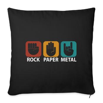 Scissors Stone Metal Rock paper Festival Gift - Sofa pillowcase 17,3'' x 17,3'' (45 x 45 cm) - black - Front