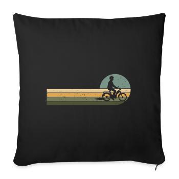 Mobylette Mobylette Conducteur Mobylette Mobylette - Housse de coussin décorative 45 x 45 cm - noir - Devant
