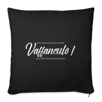 Une Femme Eclairee Dit Un Jour Vaffanculo Elle ... - Housse de coussin décorative 45 x 45 cm - noir - Devant