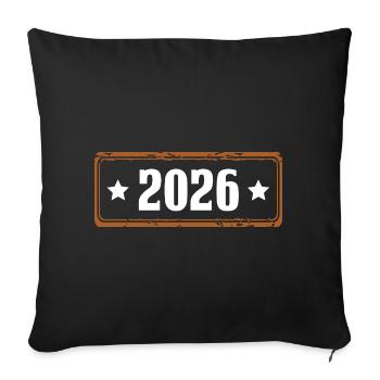 Année 2026 - Housse de coussin décorative 45 x 45 cm - noir - Devant