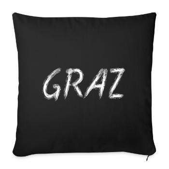 Graz Brush Street Art - Sofa pillowcase 17,3'' x 17,3'' (45 x 45 cm) - black - Front