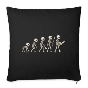 Évolution du squelette - Cadeau drôle d’Halloween - Housse de coussin décorative 45 x 45 cm - noir - Devant