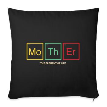 Mother Periodic Table Mom Gift - Sofa pillowcase 17,3'' x 17,3'' (45 x 45 cm) - black - Front