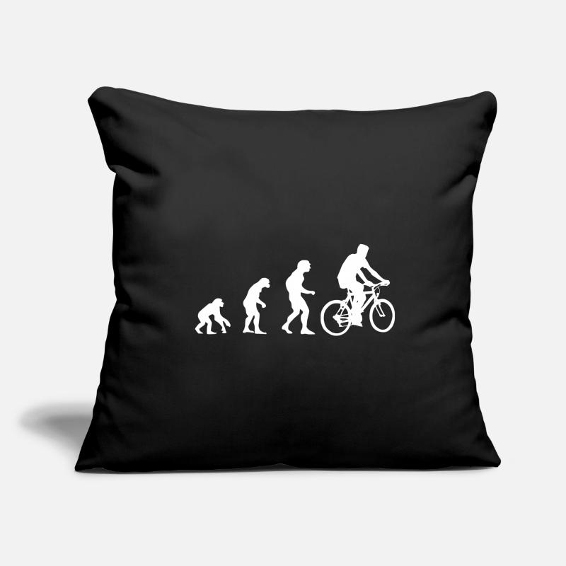 Evolution, singes au cycliste, vtt Housse de coussin décorative 45 x 45 cm