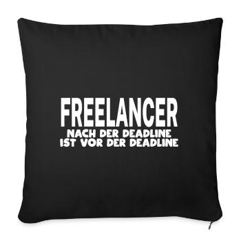 Freelancer deadline - Sofa pillowcase 17,3'' x 17,3'' (45 x 45 cm) - black - Front