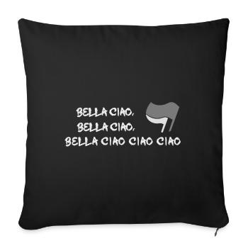 partisanslied italie antifa - Housse de coussin décorative 45 x 45 cm - noir - Devant