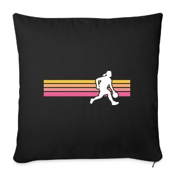 Basket femme fille colorée - Housse de coussin décorative 45 x 45 cm - noir - Devant