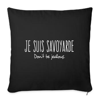 je suis savoyarde fierté savoie cadeau maman - Housse de coussin décorative 45 x 45 cm - noir - Devant