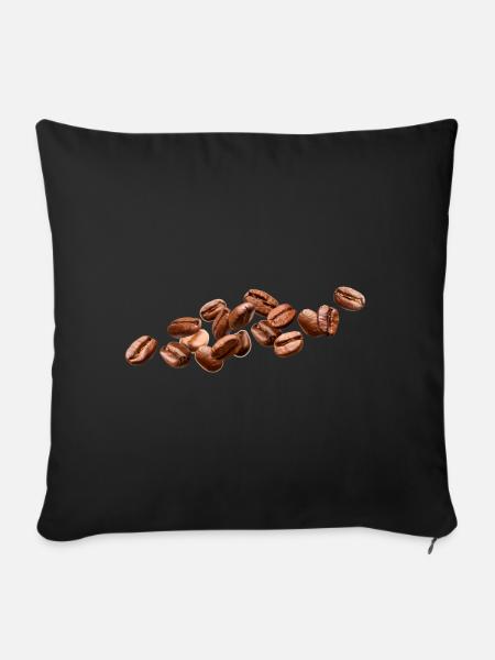 Realistische Kaffeebohnen Coffee Art - Sofakissenbezug 45 x 45 cm - Schwarz