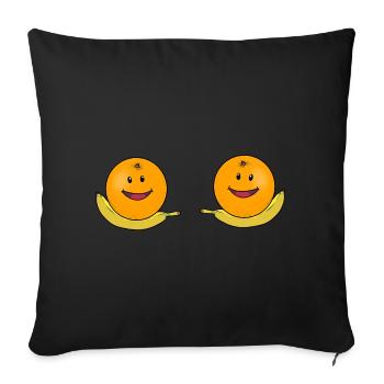 Banana Bra Bikini Breast Orange Erotic Sexy Erotica - Sofa pillowcase 17,3'' x 17,3'' (45 x 45 cm) - black - Front