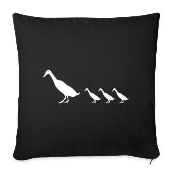 Ente Entchen Quietscheente Quak Laufente - Sofakissenbezug 45 x 45 cm - Schwarz - Vorne
