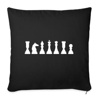 Échecs - Housse de coussin décorative 45 x 45 cm - noir - Devant