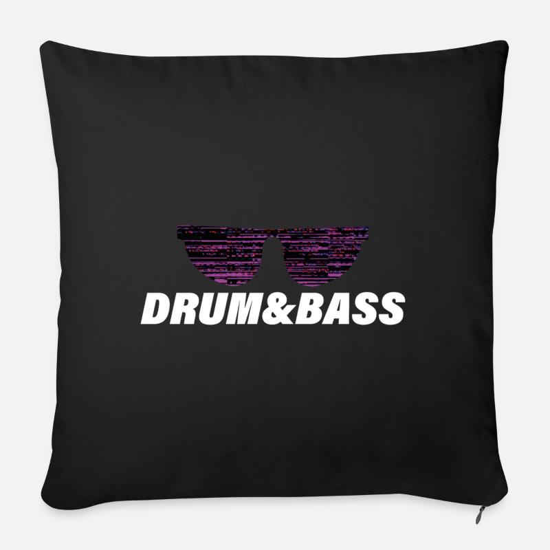 Musique disant batterie et basse - Housse de coussin décorative 45 x 45 cm - noir