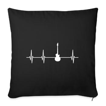 Electric Guitar Guitar Heartbeat - Sofa pillowcase 17,3'' x 17,3'' (45 x 45 cm) - black - Front