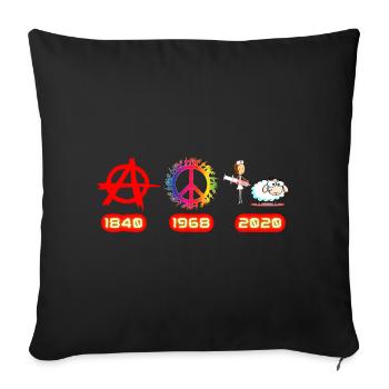 Anarchy, love and peace, resignation - Sofa pillowcase 17,3'' x 17,3'' (45 x 45 cm) - black - Front