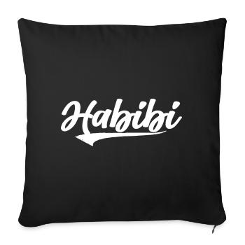 habibi chéri chéri chéri petite amie meilleur meilleur amour besti - Housse de coussin décorative 45 x 45 cm - noir - Devant