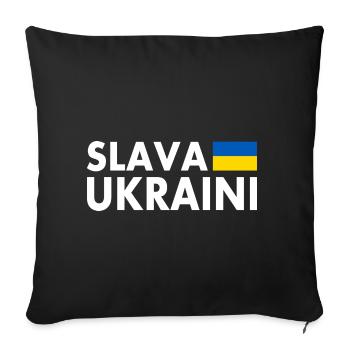 Slava ukraini - Housse de coussin décorative 45 x 45 cm - noir - Devant