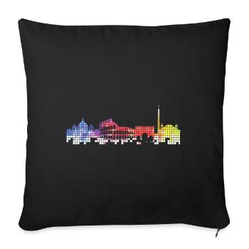 Rome Rome Italie Ville Skyline Pixel Coloré - Housse de coussin décorative 45 x 45 cm - noir - Devant