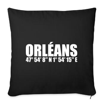 Orléans Koordinaten - Sofakissenbezug 45 x 45 cm - Schwarz - Vorne