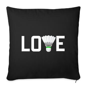 Badminton Love - Sofa pillowcase 17,3'' x 17,3'' (45 x 45 cm) - black - Front