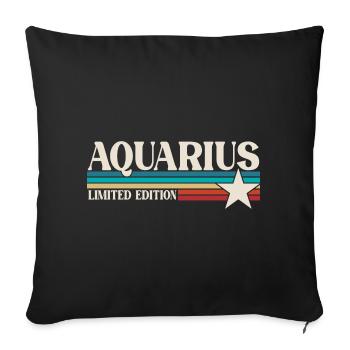 Zodiac sign Aquarius - Sofa pillowcase 17,3'' x 17,3'' (45 x 45 cm) - black - Front