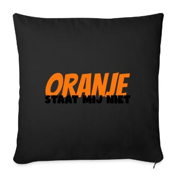 Orange ne me convient pas. Koninsdag Pays-Bas - Housse de coussin décorative 45 x 45 cm - noir - Devant