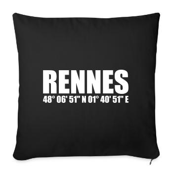 Coordonnées de Rennes - Housse de coussin décorative 45 x 45 cm - noir - Devant