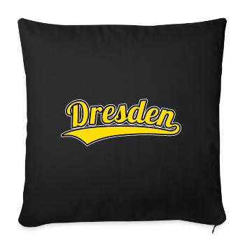 Dresde Allemagne Ville natale - Housse de coussin décorative 45 x 45 cm - noir - Devant