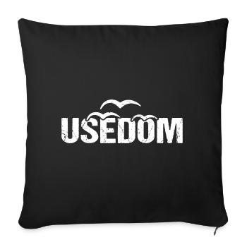 Usedom Ostsee Insel Möwen - Sofakissenbezug 45 x 45 cm - Schwarz - Vorne